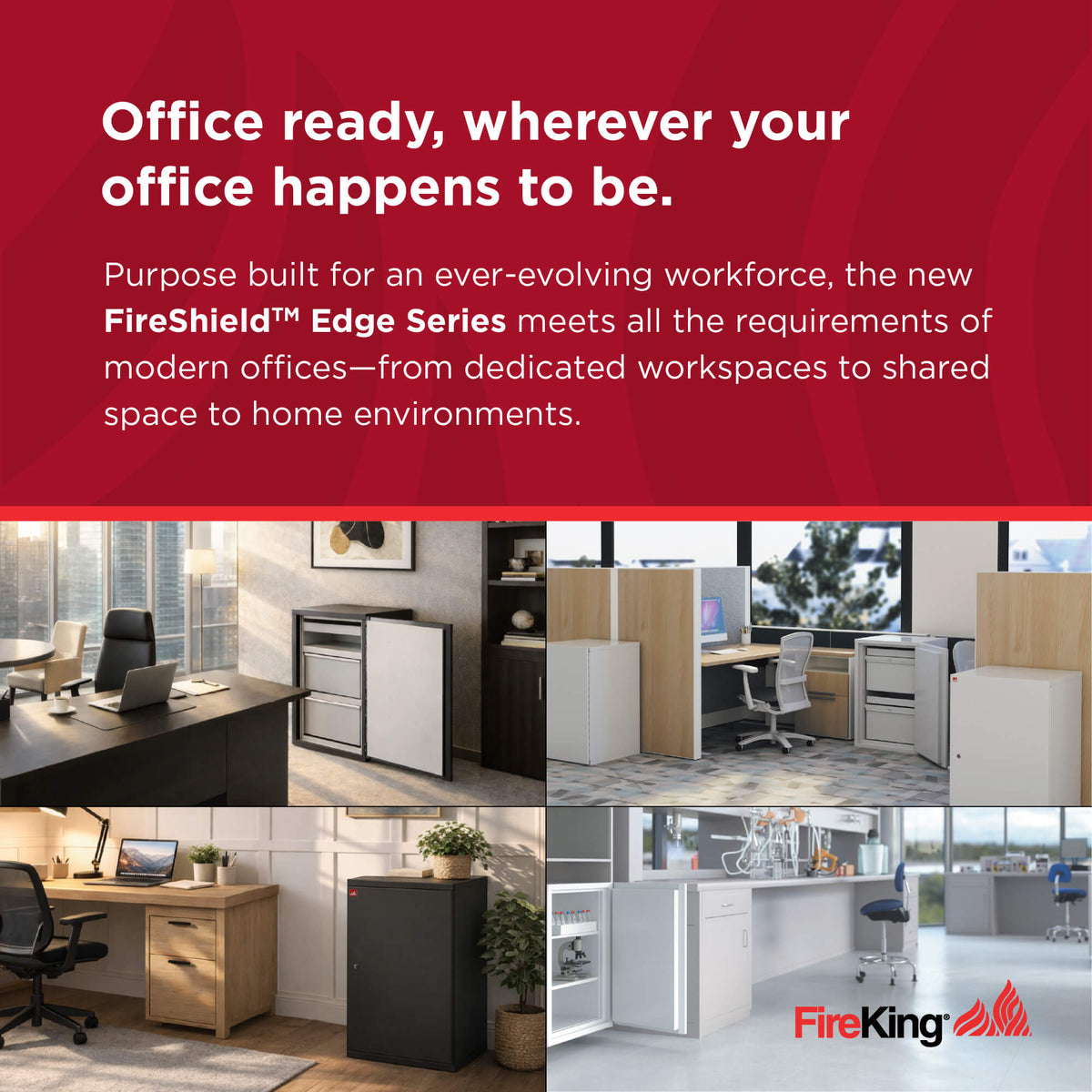 FireShield® Edge Series Fire-Rated Storage Cabinet - 1 Hour Fire-Rated - Executive, Shared, Hybrid, or Flex Configurations