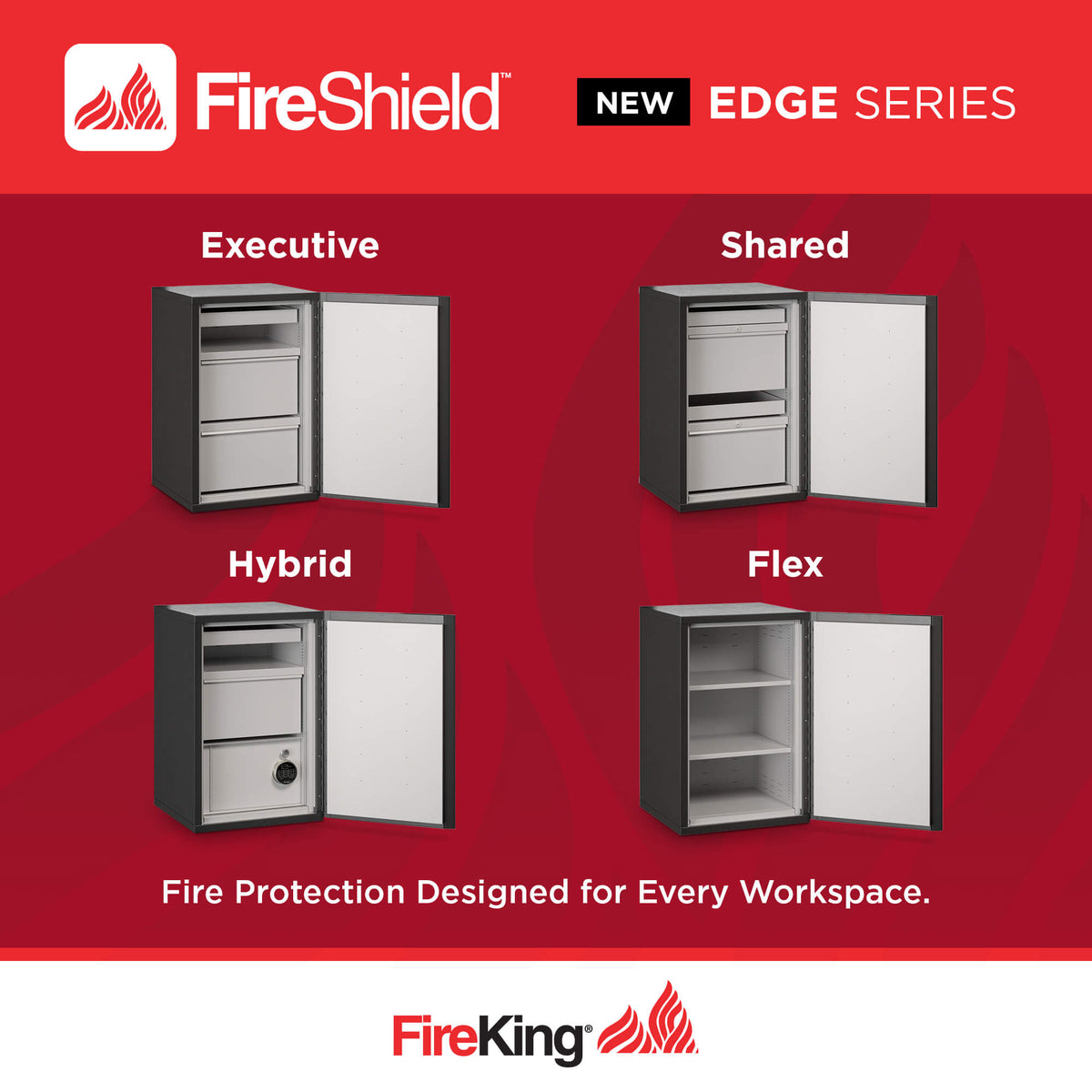 FireShield® Edge Series Fire-Rated Storage Cabinet - 1 Hour Fire-Rated - Executive, Shared, Hybrid, or Flex Configurations