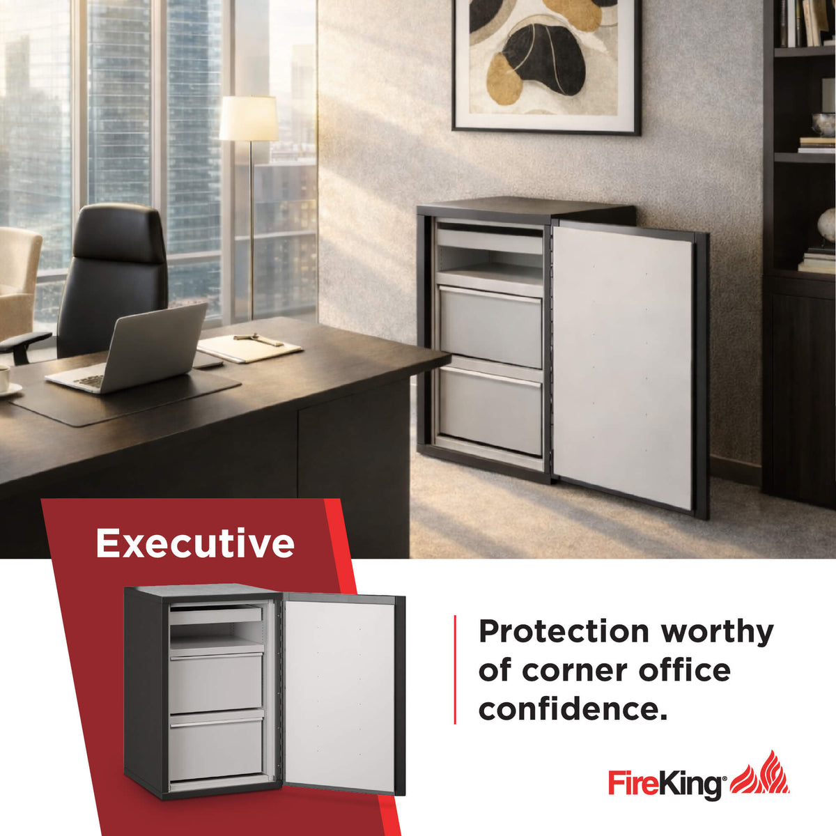 FireShield® Edge Series Fire-Rated Storage Cabinet - 1 Hour Fire-Rated - Executive, Shared, Hybrid, or Flex Configurations