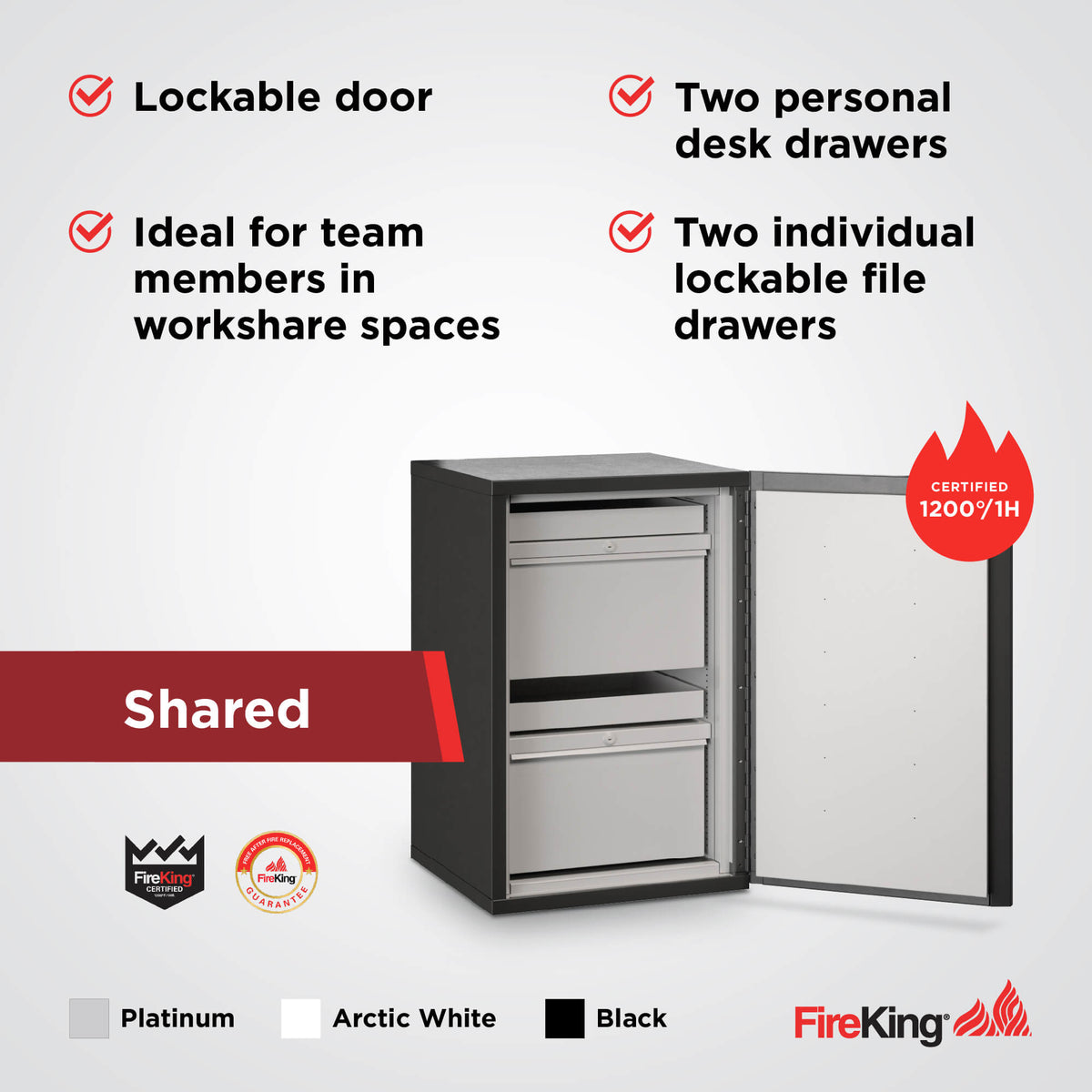 FireShield® Edge Series Fire-Rated Storage Cabinet - 1 Hour Fire-Rated - Executive, Shared, Hybrid, or Flex Configurations